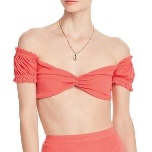 OFF-THE-SHOULDER TWIST CROP TOP